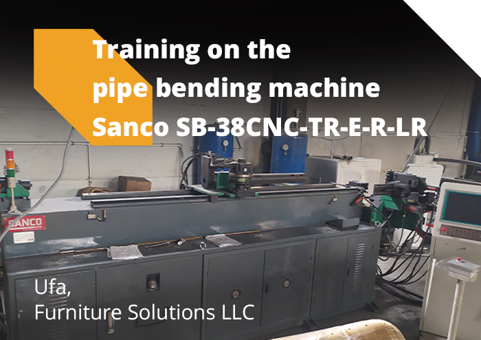 Incore specialists conducted training on the Sanco SB-38 CNC-TR-E-R-LR pipe bending machine